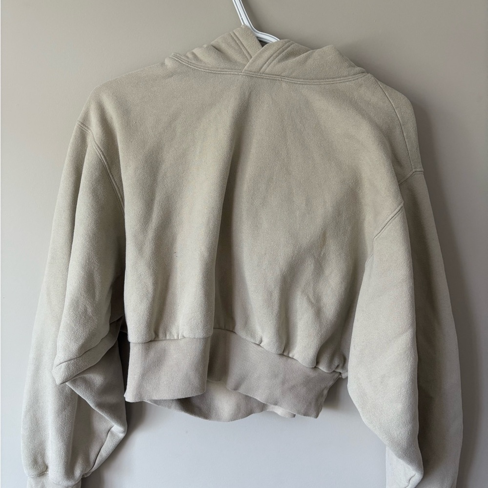 Aritzia TNA Cozy AF Olive Green Cropped Hoodie
